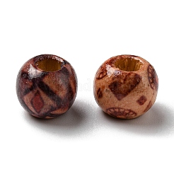 100шт деревянные окрашенные бусины с принтом WOOD-P019-01A