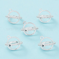 Подвески в клетку из бисера из прозрачного кубического циркония с покрытием из латуни KK-G464-10S