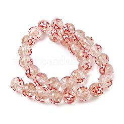 Светящиеся стеклянные бусины ручной работы с эмалью золотого песка LAMP-U004-08A