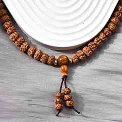 Буддийские украшения молитва 108 рудракша семена мала бусины ожерелья NJEW-M102-02