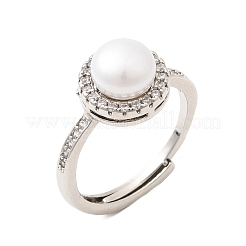 Anillos de latón de zirconia cúbicos micro pave ajustables&nbsp;CU-CBABA66-06P