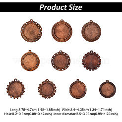 10 шт. 10 варианта оправ для деревянных подвесок-кабошонов&nbsp;WOOD-YW0001-65