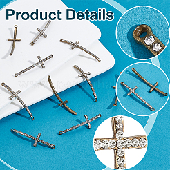 12 шт. звенья/соединители из сплава со стразами RB-PH0001-67