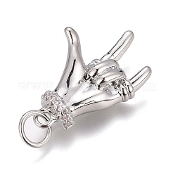 Латунные микропаве прозрачные подвески с фианитом ZIRC-O035-12P