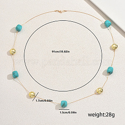 Длинные ожерелья из кубической акриловой и железной плоской круглой цепочки для женщин&nbsp;SF2895-1