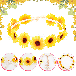 2 шт. 2 стиля тканевый цветок хиппи ободок цветочная корона&nbsp;OHAR-CP0001-18B