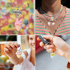 60 pièces 6 styles pendentifs en résine opaque à thème d'été&nbsp;RESI-CJ0002-96