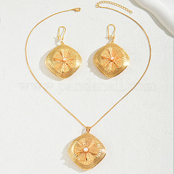 Комплекты из серег и ожерелий с подвесками в виде преувеличенных железных ромбов для женщин FB7587