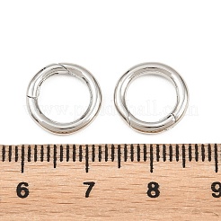 真鍮スプリングゲートリング  リング  ラックめっき  長持ちメッキ  鉛フリー＆カドミウムフリー  プラチナ  12x2mm  内径：7.5mm&nbsp;KK-H292-58D-P