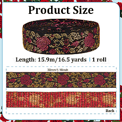 16.5 ярд цветочной винтажной жаккардовой полиэстеровой ленты&nbsp;OCOR-PH0007-38