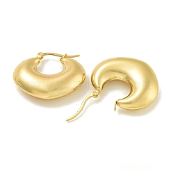 イオンプレーティング（IP）304ステンレススチールフープピアス（女性用）  ゴールドカラー  28x8mm&nbsp;EJEW-G401-01E-G