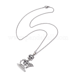 スカル 201 ステンレス ペンダント ネックレス  エナメル  ステンレス鋼色  20.08インチ（51cm）&nbsp;NJEW-K253-32P