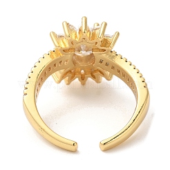 Овальные открытые манжеты из латуни с микропаве и фианитами RJEW-U008-04C-G