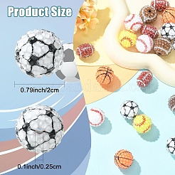 12 шт. 6 вида спортивных непрозрачных бусин из акриловой смолы&nbsp;MACR-YW0004-78