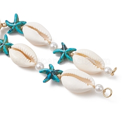 Изготовление браслета из натуральных раковин каури и морских звезд&nbsp;AJEW-JB01532