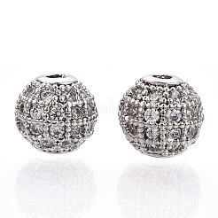 Стойки обшивки латунь кубического циркония бусы ZIRC-S001-8mm-A02