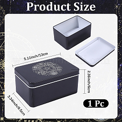 Tarotkarten-Sammelboxen aus Eisen mit Kreuz- und Sternaufdruck&nbsp;AJEW-CN0007-91B