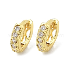 Латунные серьги-кольца из прозрачного кубического циркония EJEW-D311-077G