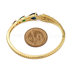 Браслеты с подвесками из латуни с микропаве из кубического циркония&nbsp;BJEW-H624-01G