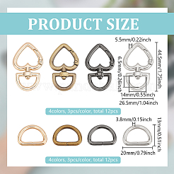 24 Stück 8 Stile Eisen D-Ring&nbsp;DIY-PH0028-85