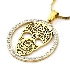 201 кулон с полым черепом из нержавеющей стали NJEW-S007-25G