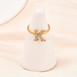 Открытые кольца-манжеты из нержавеющей стали 304 с микропаве из кубического циркония RJEW-D336-01G-06