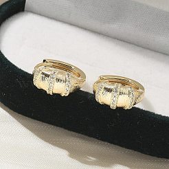 Серьги-кольца из латуни с прозрачным фианитом EJEW-Q014-21G