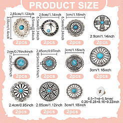 22 шт. 11 стиля плоские круглые заклепки из сплава с эмалью для монет FIND-NB0005-76