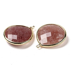 Natürliche Erdbeer-Quarz-Anhänger&nbsp;G-B009-07G-V