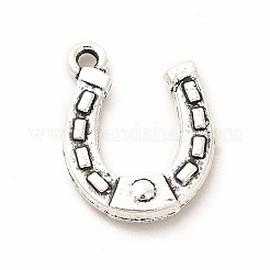 合金のチベット風チャーム  馬蹄  長方形の模様  15x12x3mm  穴：1.2mm&nbsp;LS-PALLOY-B012-01E-AS