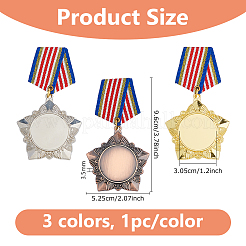 3 médaille étoile en alliage bicolore&nbsp;JEWB-DC0006-47
