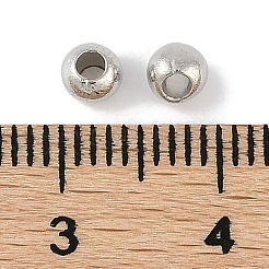Ccbプラスチックラウンドビーズ  銀  3.5x3mm  穴：1.8mm&nbsp;ALUM-U001-07B-02