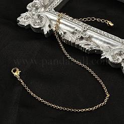 Браслеты из латунной цепочки «роло» для женщин&nbsp;BJEW-G735-05G