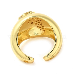 Латунные микро проложить манжеты кольца кубического циркония RJEW-P102-13G