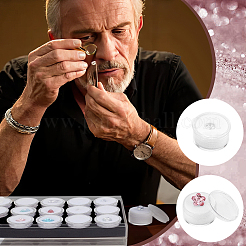 Круглые акриловые коробки для хранения бриллиантов с 15 слотом CON-WH0089-78B