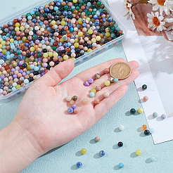 750 шт. 15 вида бусин из натуральных смешанных камней G-ME0001-03
