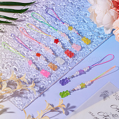 16 шт. подвеска в виде медведя из смолы 8 цветов для мобильного телефона HJEW-TA0001-29