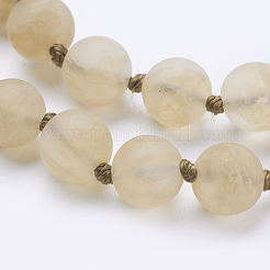 Colliers de perles de verre de pierre de pastèque&nbsp;NJEW-P202-36-B04