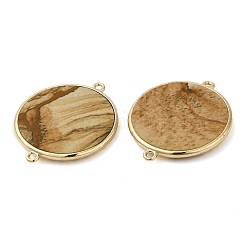 Подвески с плоским круглым разъемом из натуральных смешанных драгоценных камней&nbsp;G-E609-01G