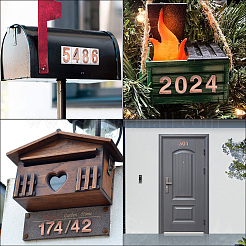 20 stücke 10 arten anzahl 0-9 selbstklebende abs galvanik digitale anzahl haus haus zahlen&nbsp;AJEW-GF0010-21