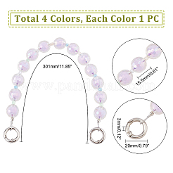 4 шт. 4 цвета конфетного AB круглая пластиковая ручка для сумки с бусинами&nbsp;DIY-WR0001-77