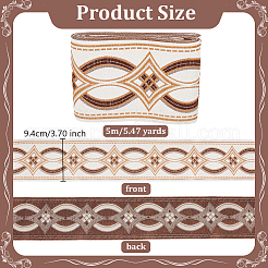 Жаккардовая лента из полиэстера и ромба длиной 5 м в этническом стиле. OCOR-WH0101-19A