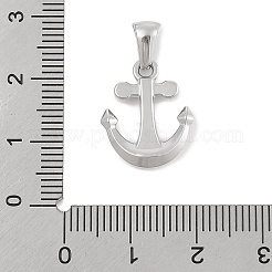 304ステンレススチールマイクロパヴェキュービックジルコニアペンダント  アンカーチャーム  ステンレス鋼色  17.5x14.5x3mm  穴：3x6mm&nbsp;STAS-D112-03P-04