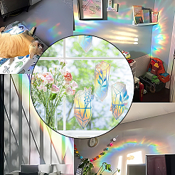 5шт красочные наклейки на электростатическое стекло с радужной призмой 