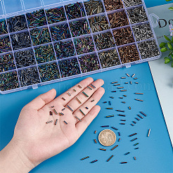 32種類のスタイルのガラス製ラウンドビューグルビーズ5440個  混合スタイル  ミックスカラー  5~12x2mm  穴：0.5mm&nbsp;SEED-PH0001-59