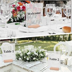 4 шт. пустые акриловые тарелки и 4 шт. прямоугольные держатели для именных карточек из бука&nbsp;AJEW-OC0002-72