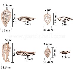Неокрашенные деревянные большие подвески WOOD-PH0008-46