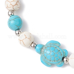 2шт. эластичные браслеты из синтетических бирюзовых бусин&nbsp;BJEW-TA00630