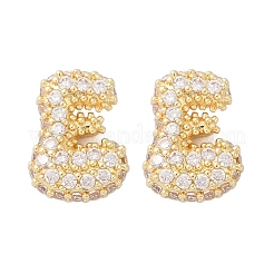 Латунные микро проложить серьги стержня кубического циркония EJEW-Z091-04G-E