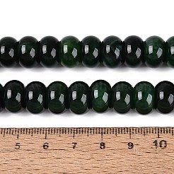 天然石瑪瑙ビーズ連売り  滑らかなロンデル  染め  濃い緑  12x7.5mm  穴：0.5~1.2mm  約48~56個/連  14.17~16.73インチ（36~42.5cm）&nbsp;G-Q613-02B-05